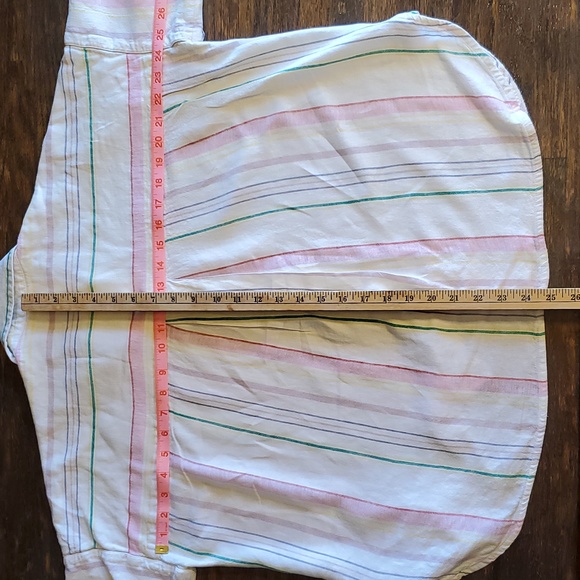 Madewell Linen Blend Daily Shirt - Rainbow Stripe - Size Medium - Picture 9 of 10